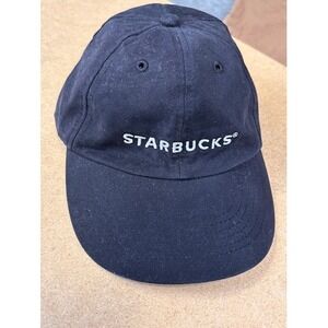 Black Starbucks Embroidered Baseball Cap Adjustable Strap Casual Everyday Wear